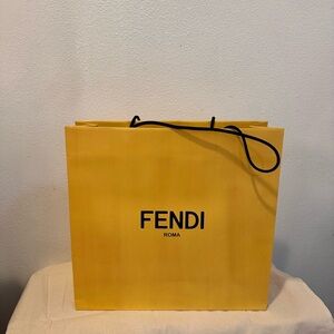 Fendi Roma Yellow Tote with Black Accent